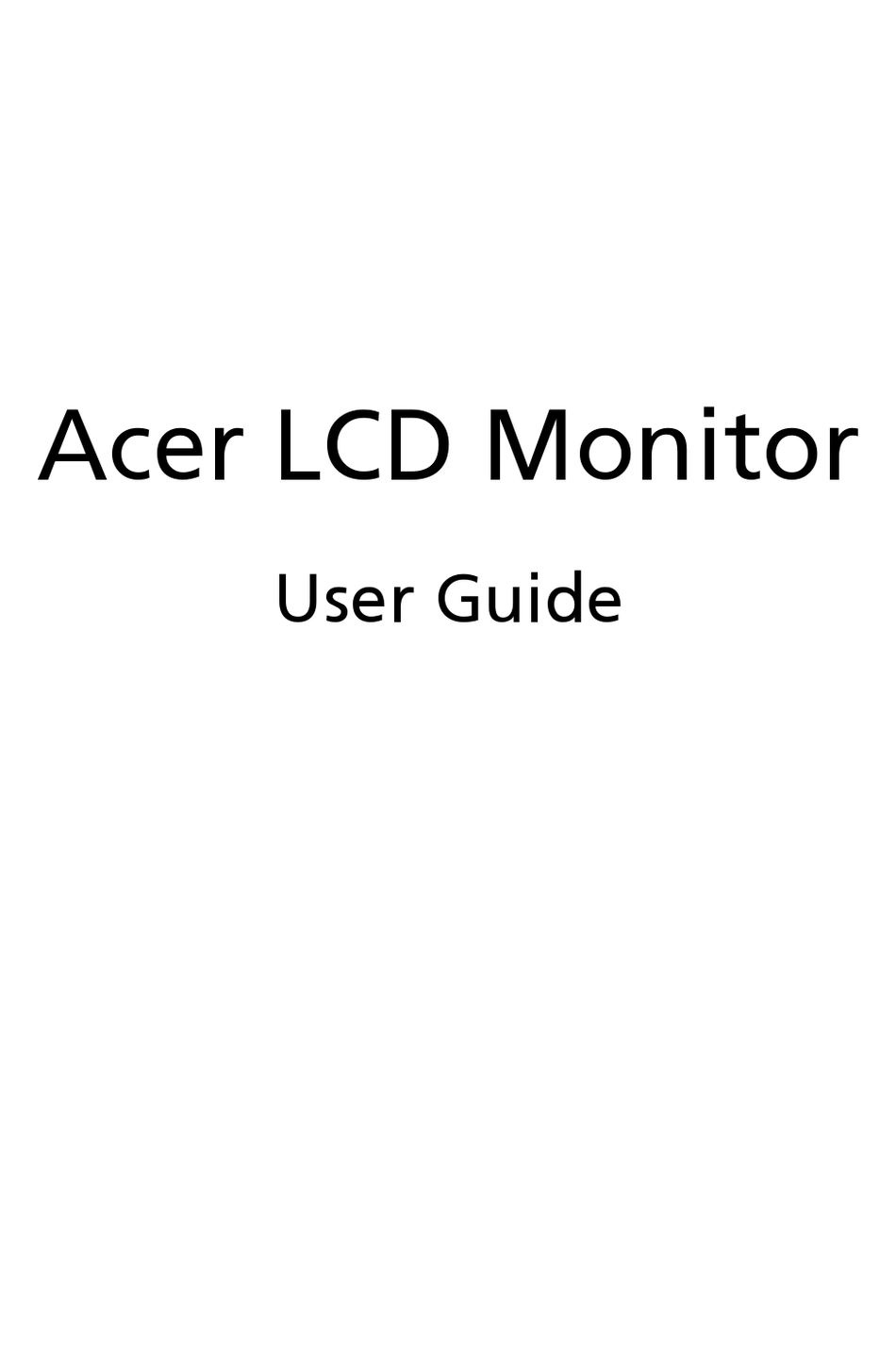 controls on acer g276hl monitor